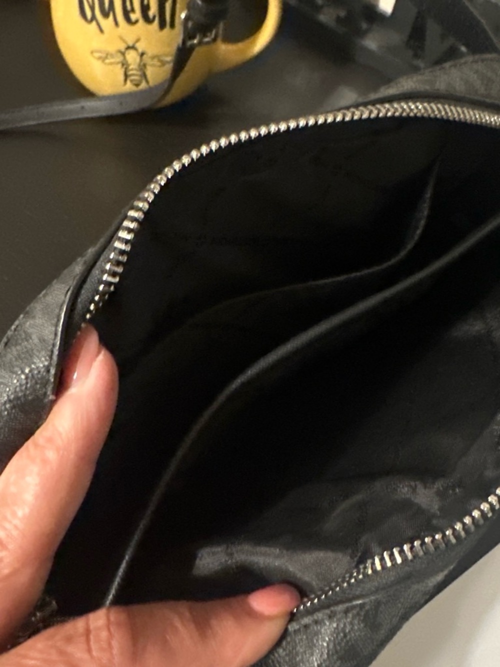Michael Kors Black Men's Belt Bag with Silver Chain Accent - Picture 4 of 4
